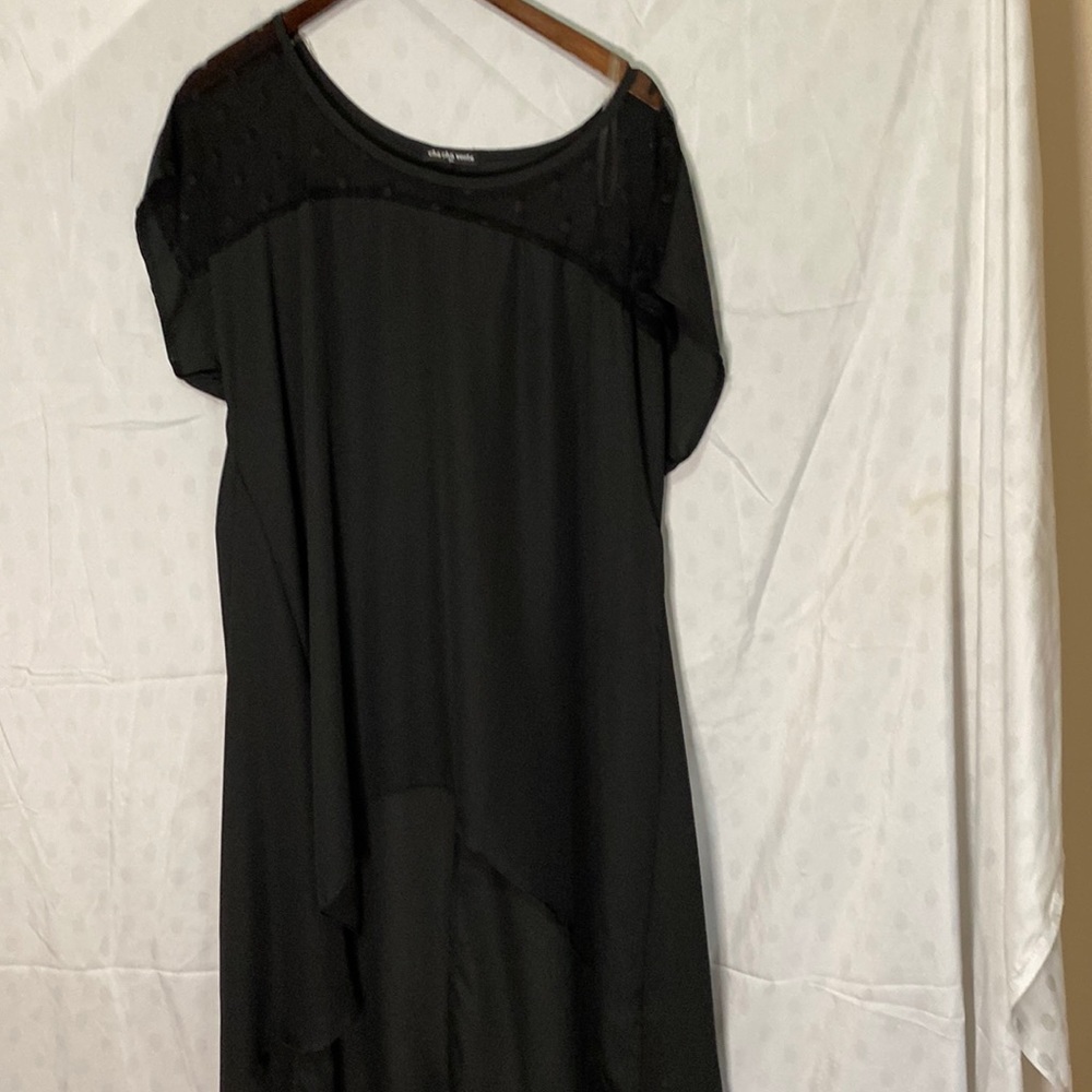 See-through black shirt extra long